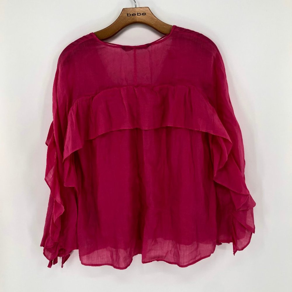 Zara Princess-like V-Neck Button Down Blouse - Picture 4 of 10